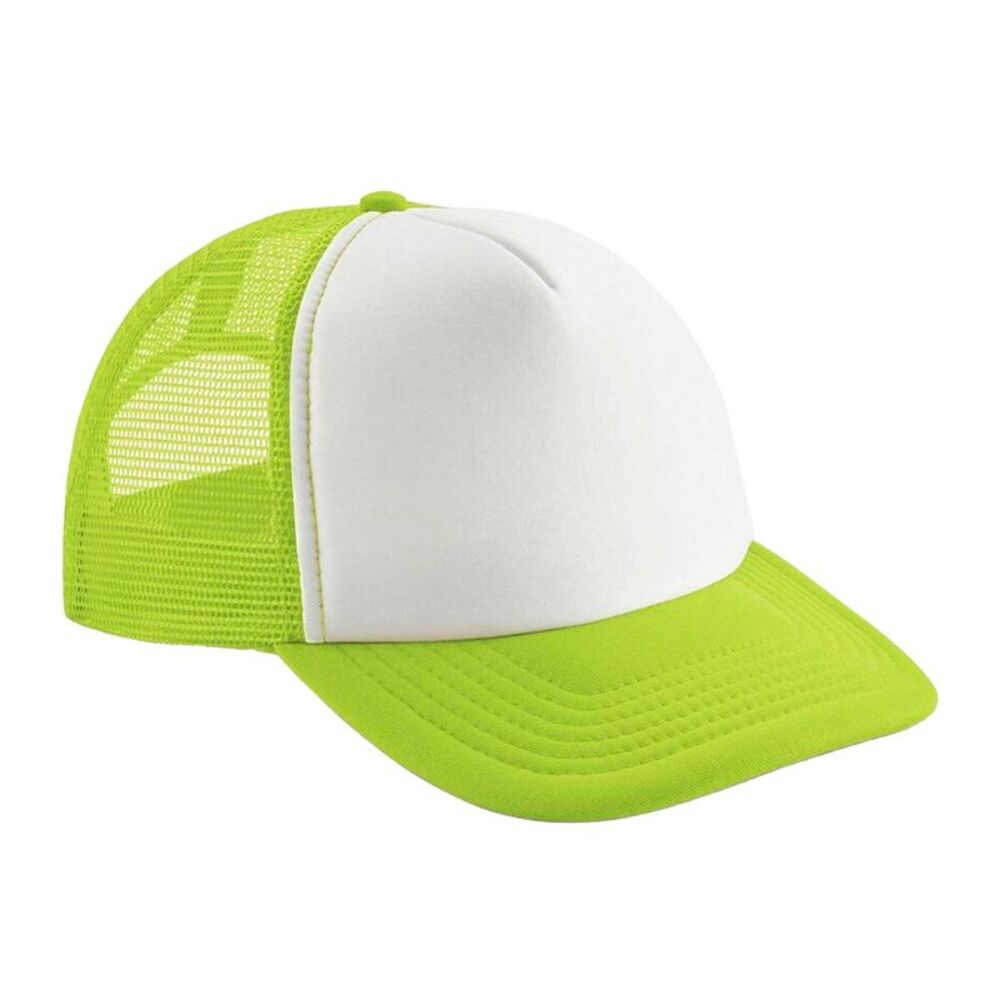 Beechfield Childrens/Kids Vintage  Trucker Cap / Lime/White